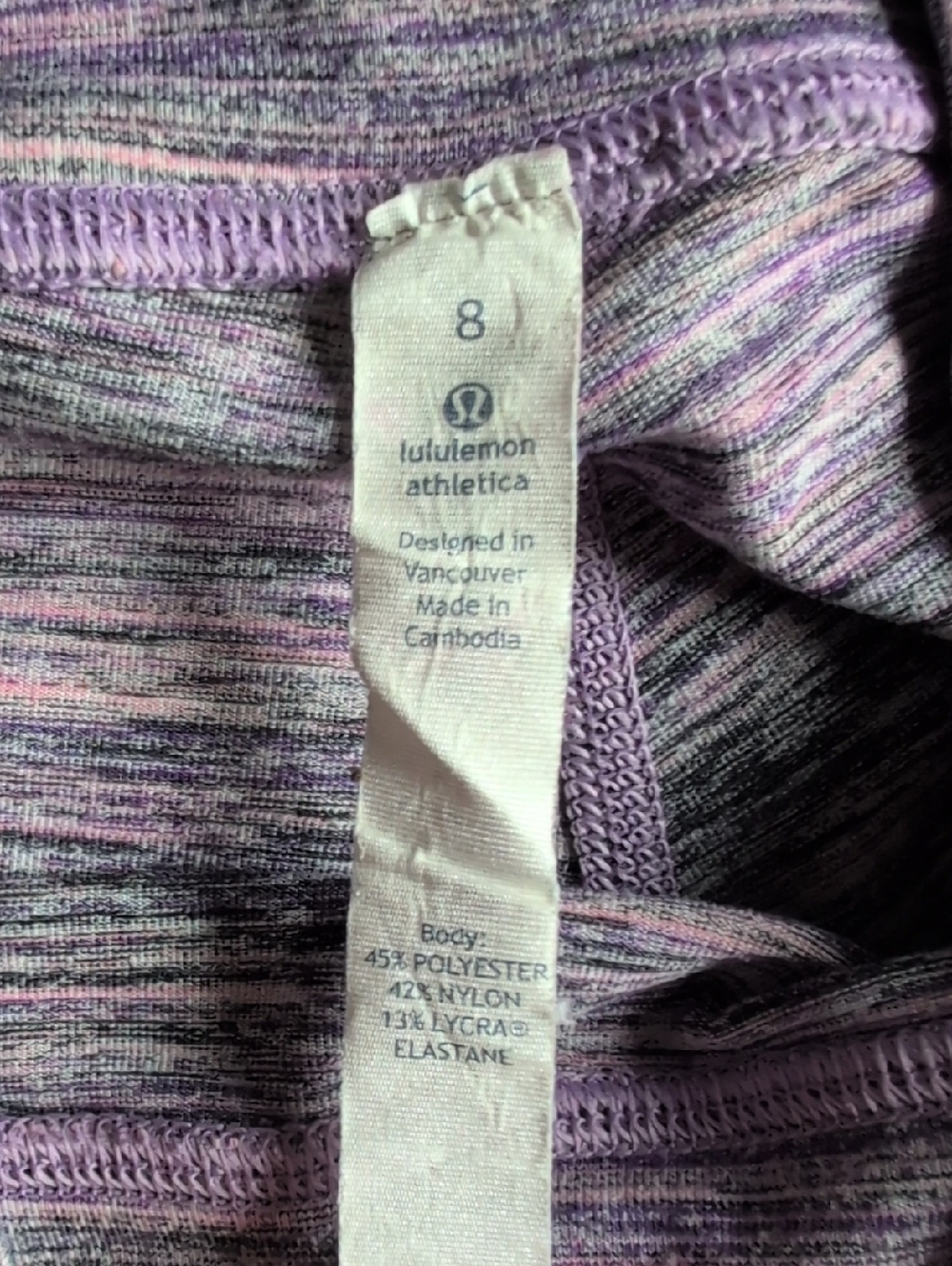 Lululemon High Times Pants Space Dye Camo Tender Violet Black Grape - Women's 8 - Picture 4 of 6